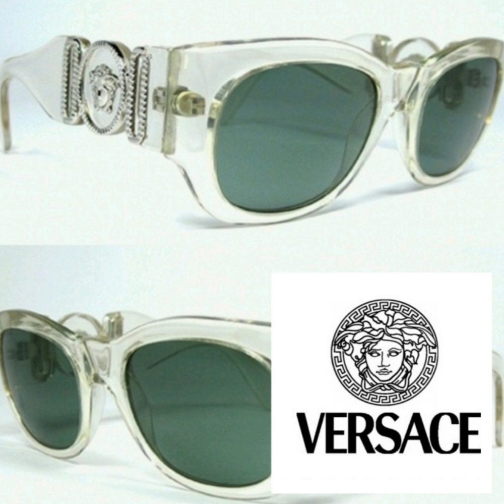 RARE Vintage GIANNI VERSACE 413/B Clear Sunglasses
